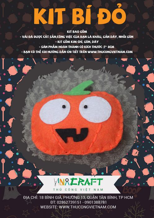 Kit phụ kiện Halloween bí đỏ